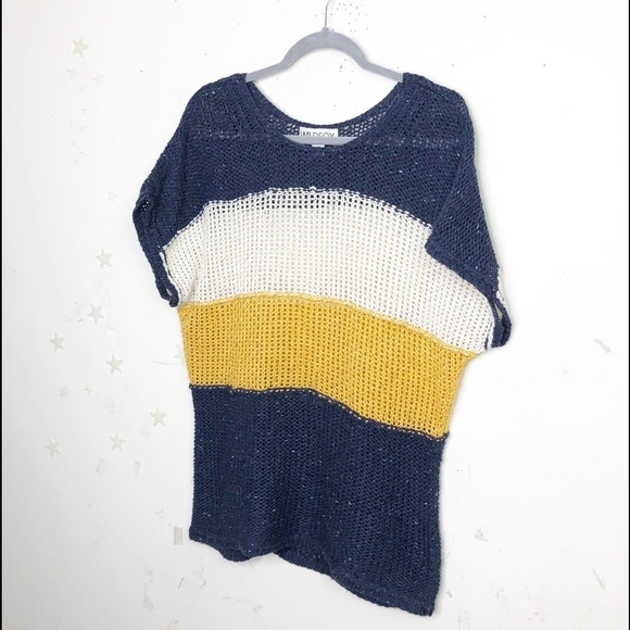 𝅺Wildfox estate striped blocked open knit sweater - Picture 3 of 12